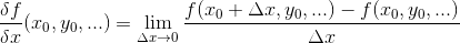 Partial derivative formal definition